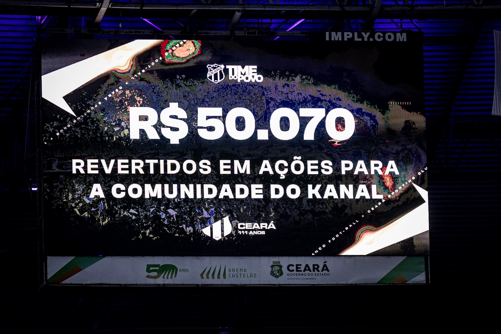 Ceará vai doar mais de R$ 50 mil à comunidade do Kanal