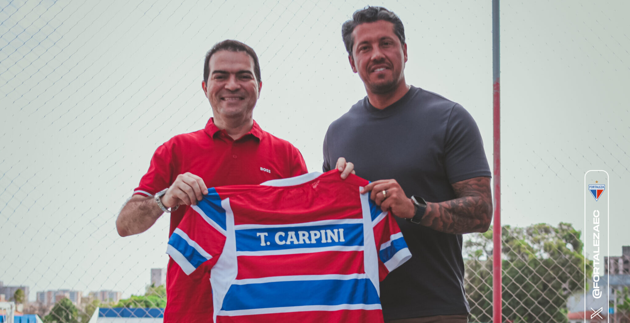 Thiago Carpini, novo treinador do Fortaleza, e Marcelo Paz