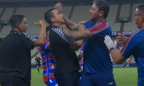 Briga entre treinadores de Fortaleza e Cuiabá