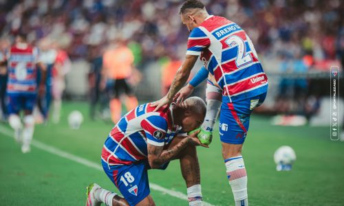 Deyverson e Breno, atacantes do Fortaleza / Libertadores
